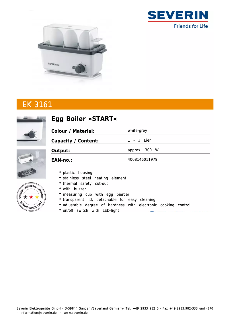 First page image of the manual for EK 3161