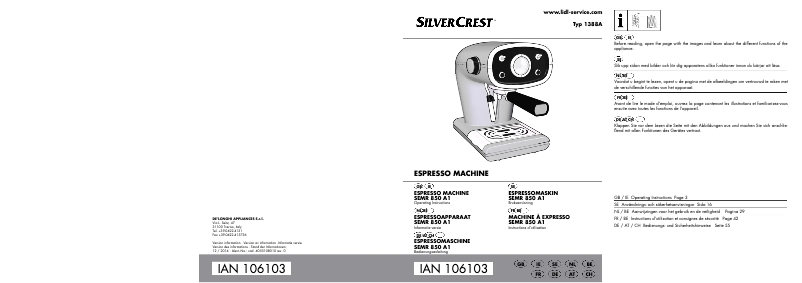 Page 1 of the manual User Manual SilverCrest SEMR 850 A1