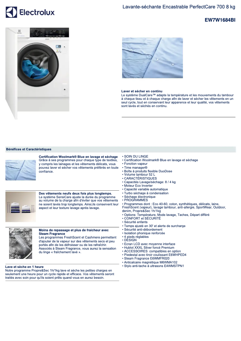 First page image of the manual for EW7W1684BI