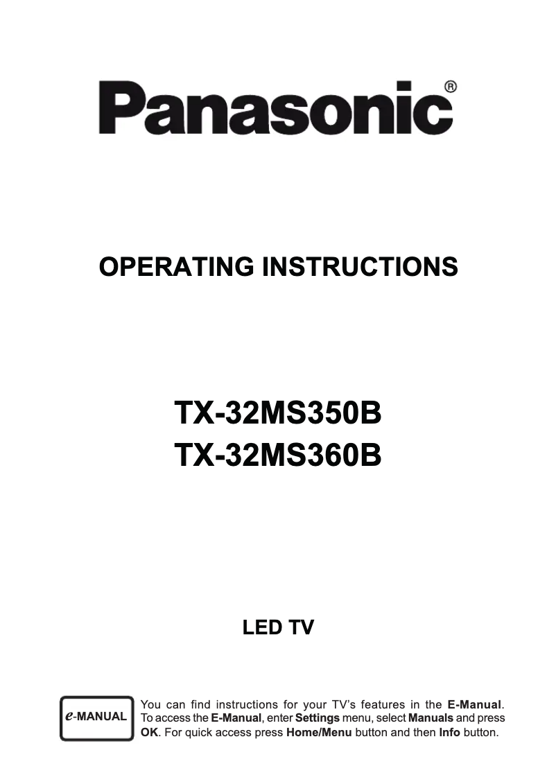 First page image of the manual for TX-32MS360B