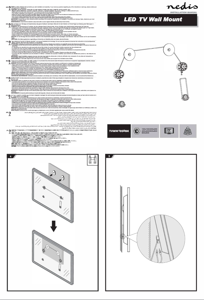 Page 1 of the manual User Manual Nedis TVWM1950BK
