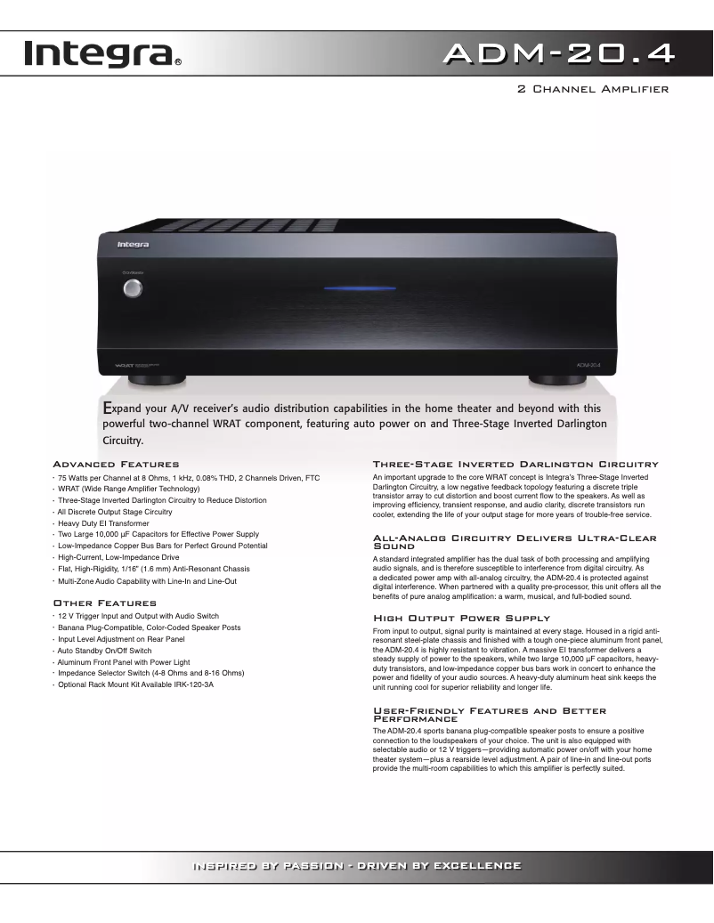 First page image of the manual for ADM-20.4