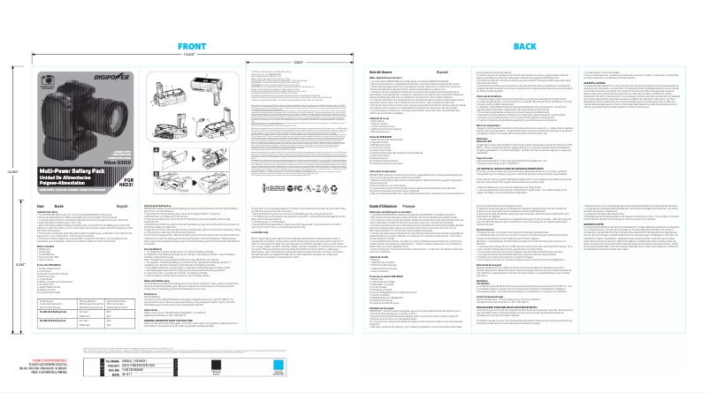 Page 1 de la notice Manuel utilisateur Digipower PGR-NKD31