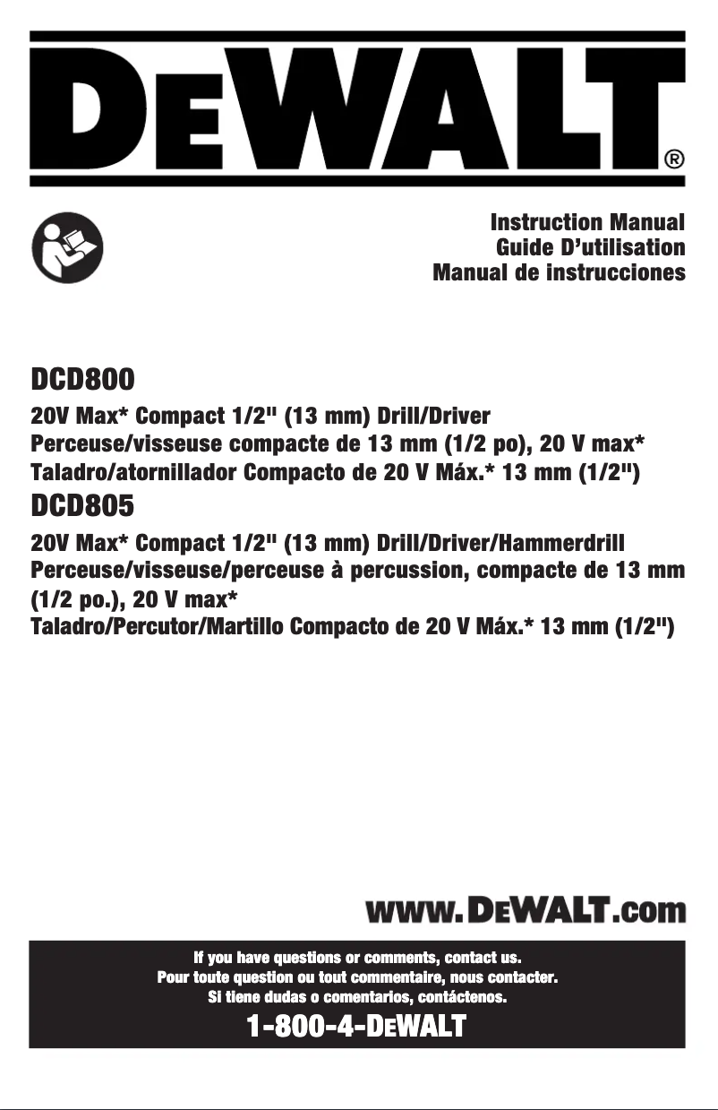 First page image of the manual for DW03050-XJ