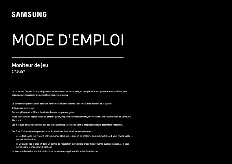 Page 1 of the manual User Manual Samsung C32JG50QQI