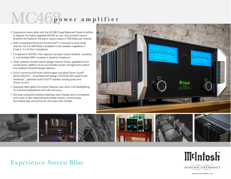 Page 1 of the manual Technical Sheet McIntosh MC462