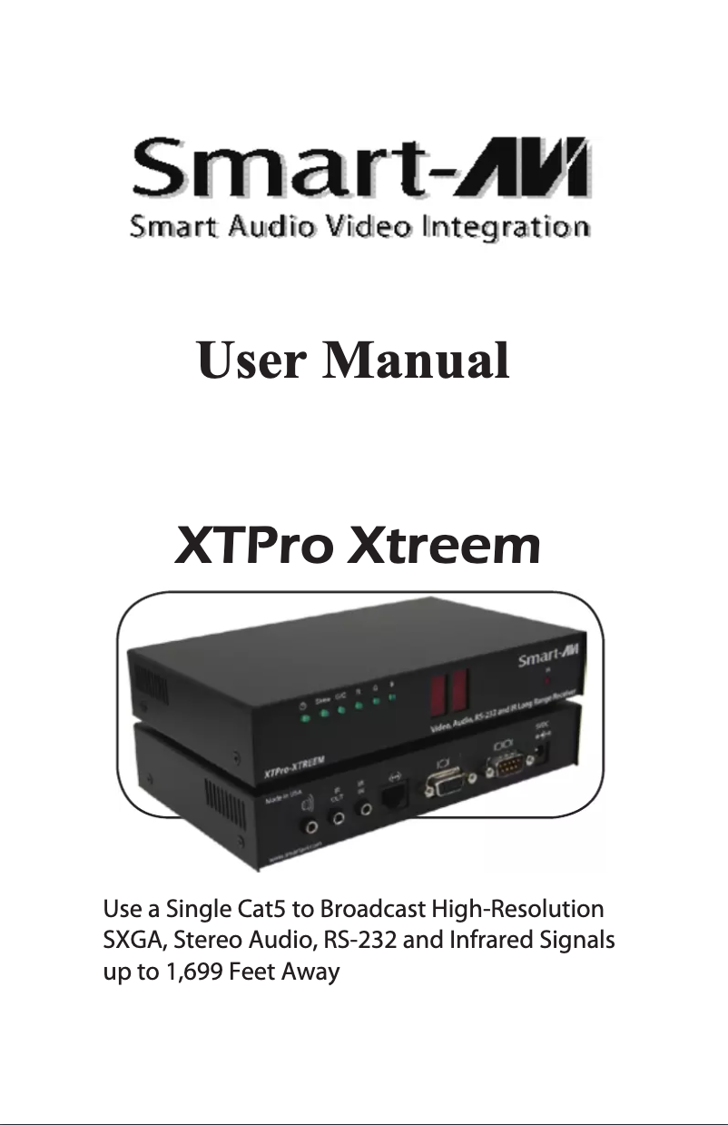First page image of the manual for XTP-RXLS