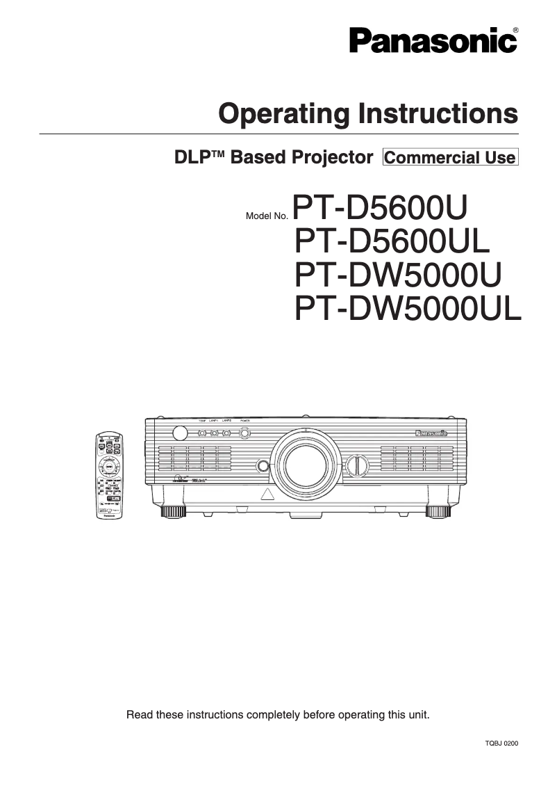 First page image of the manual for PT-D5600U