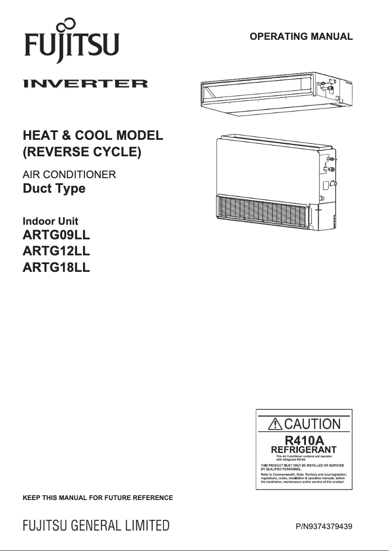 Page 1 of the manual User Manual Fujitsu ARTG18LLTA