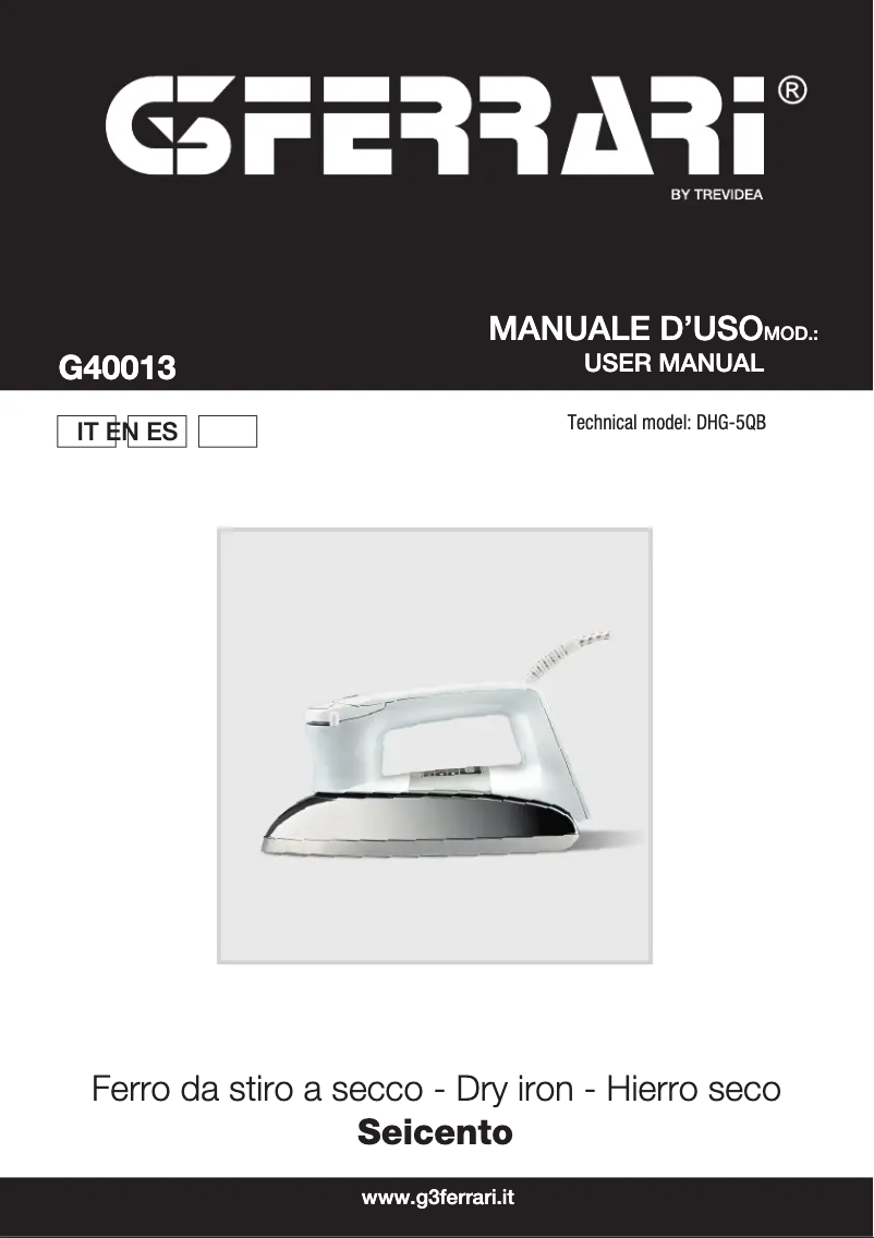 Page 1 de la notice Manuel utilisateur G3 Ferrari Seicento G40013