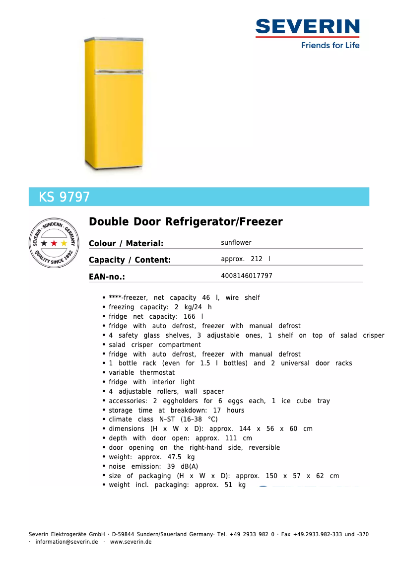 First page image of the manual for KS 9797