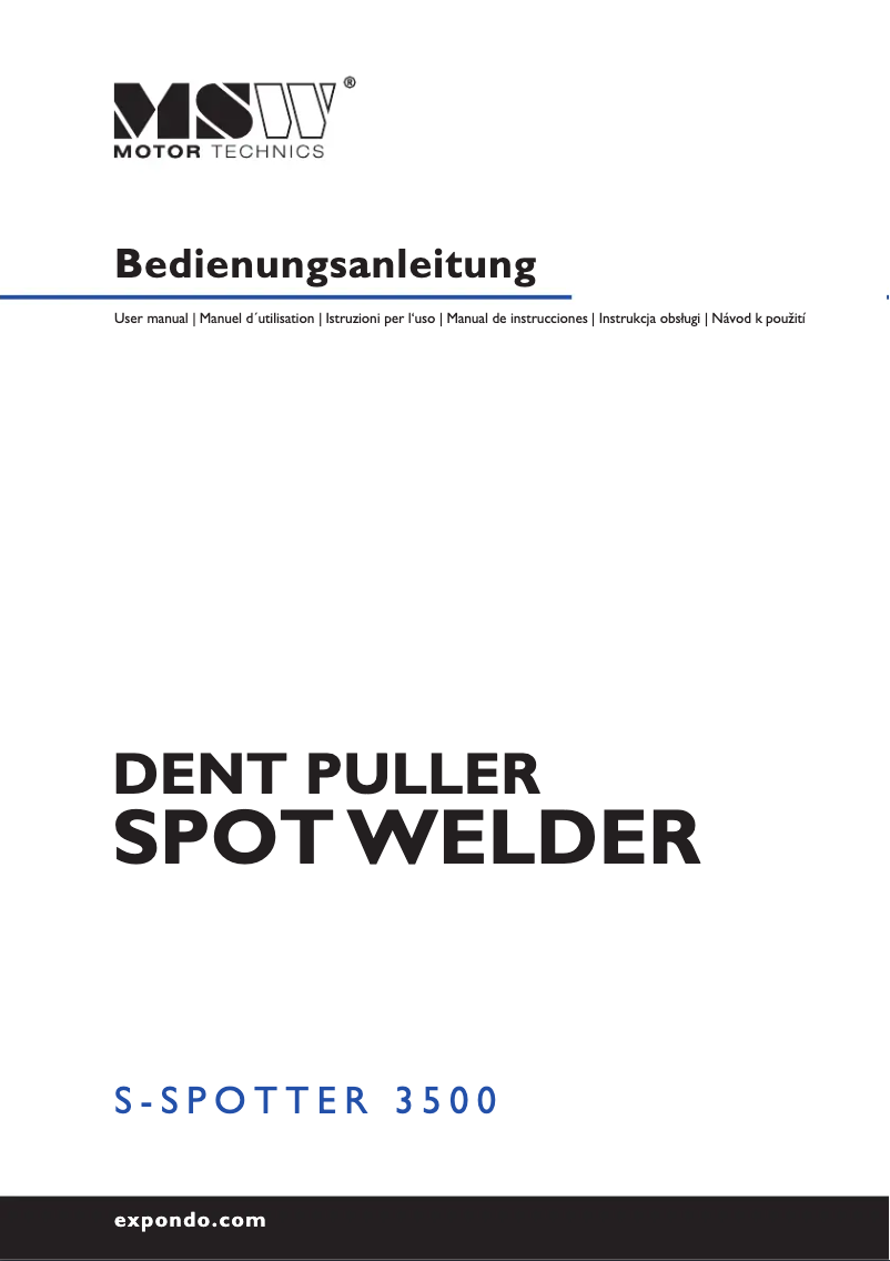 First page image of the manual for S-SPOTTER 3500