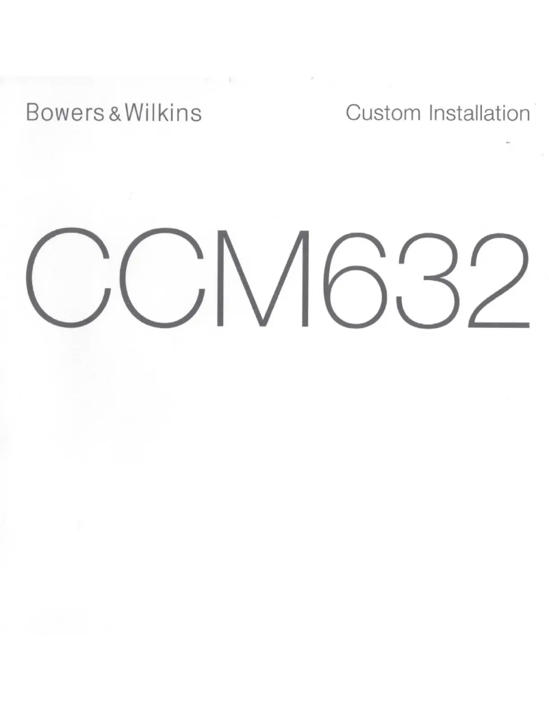 Page 1 of the manual Instruction Manual Bowers & Wilkins Performance Series CCM632
