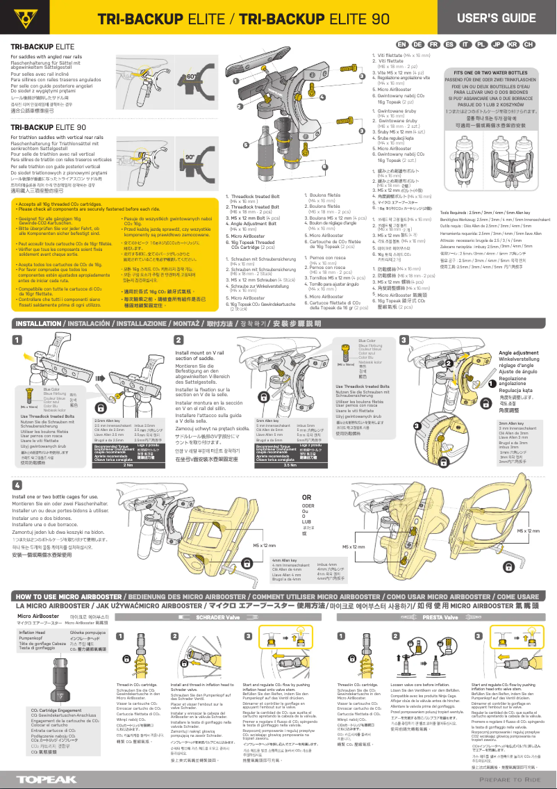 Page 1 of the manual User Manual Topeak TRI-BACKUP ELITE 90
