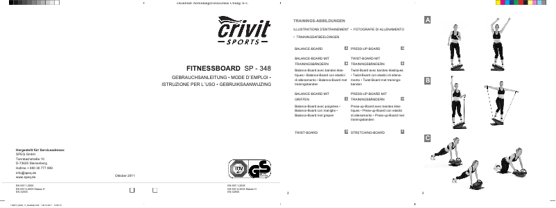 First page image of the manual for SP-348