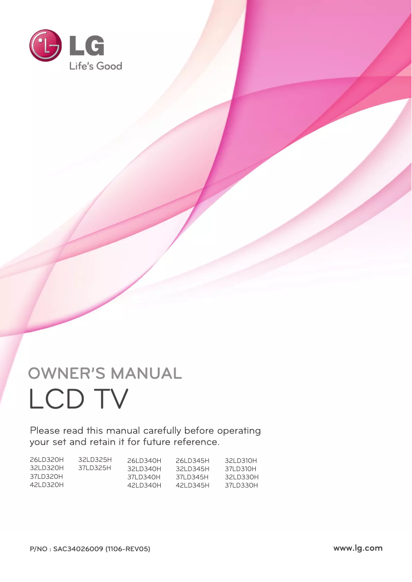 First page image of the manual for 32LD330H