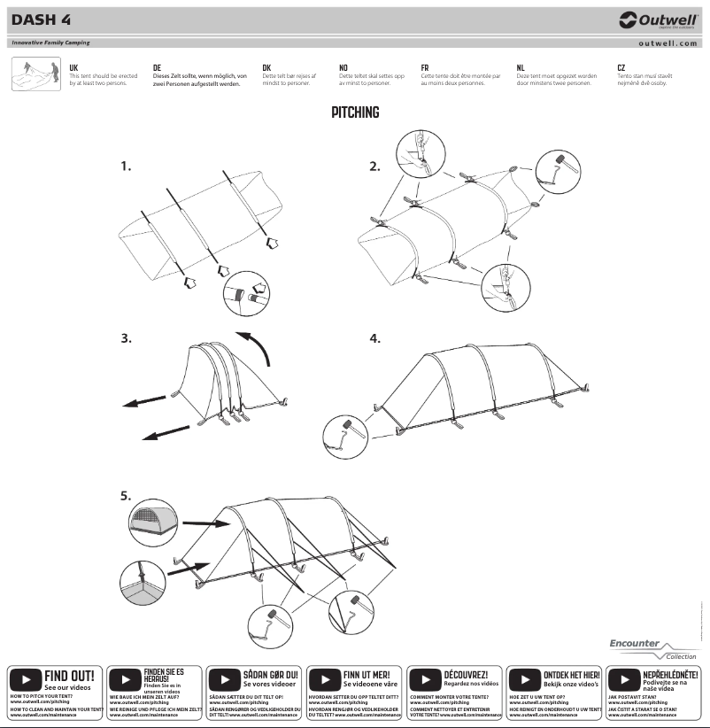 Page 1 of the manual Installation Guide Outwell Dash 4