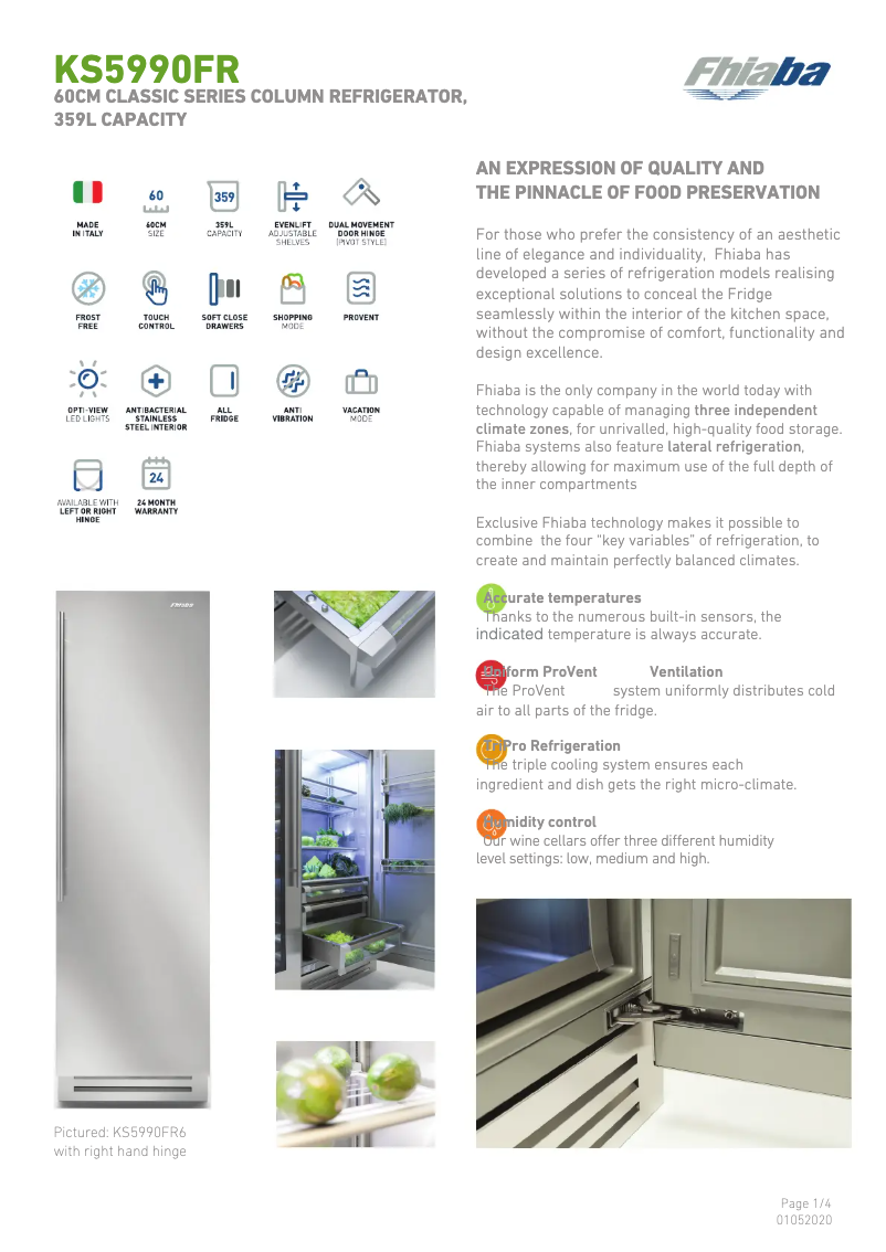 Page 1 of the manual Technical Sheet Fhiaba KS5990FR6