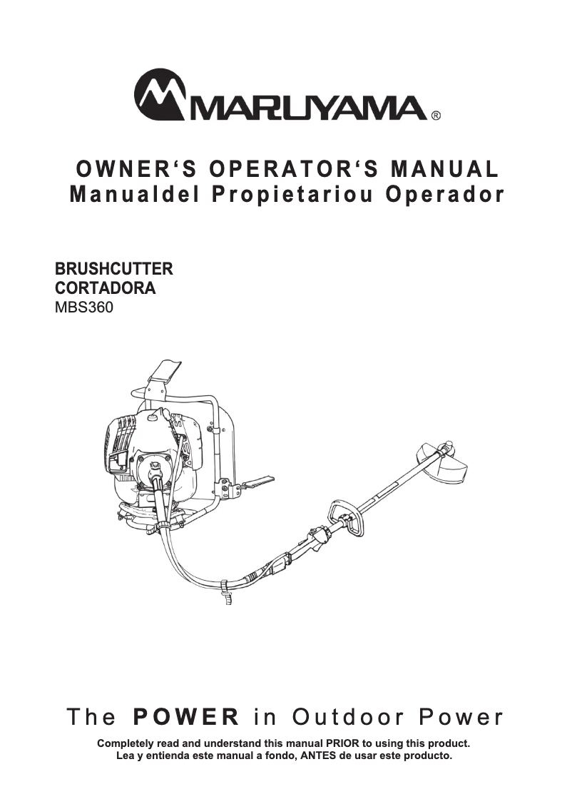 First page image of the manual for MBS360