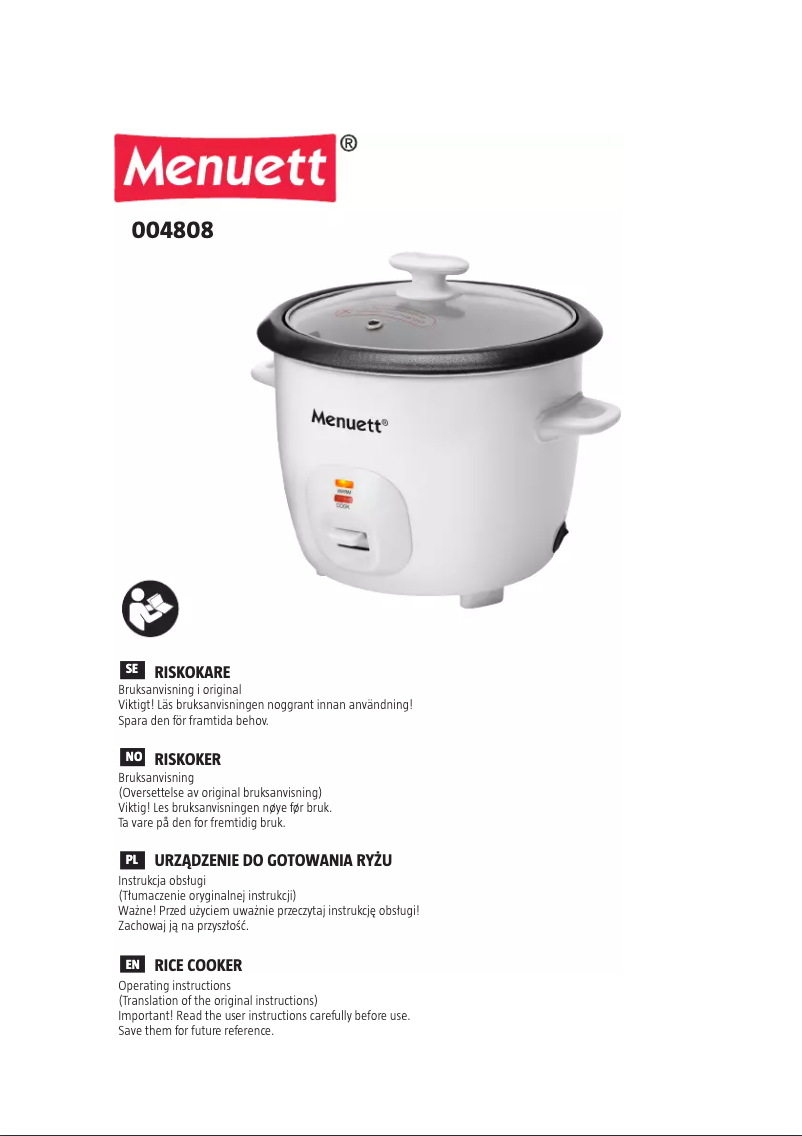 Page 1 of the manual User Manual Menuett 004-808