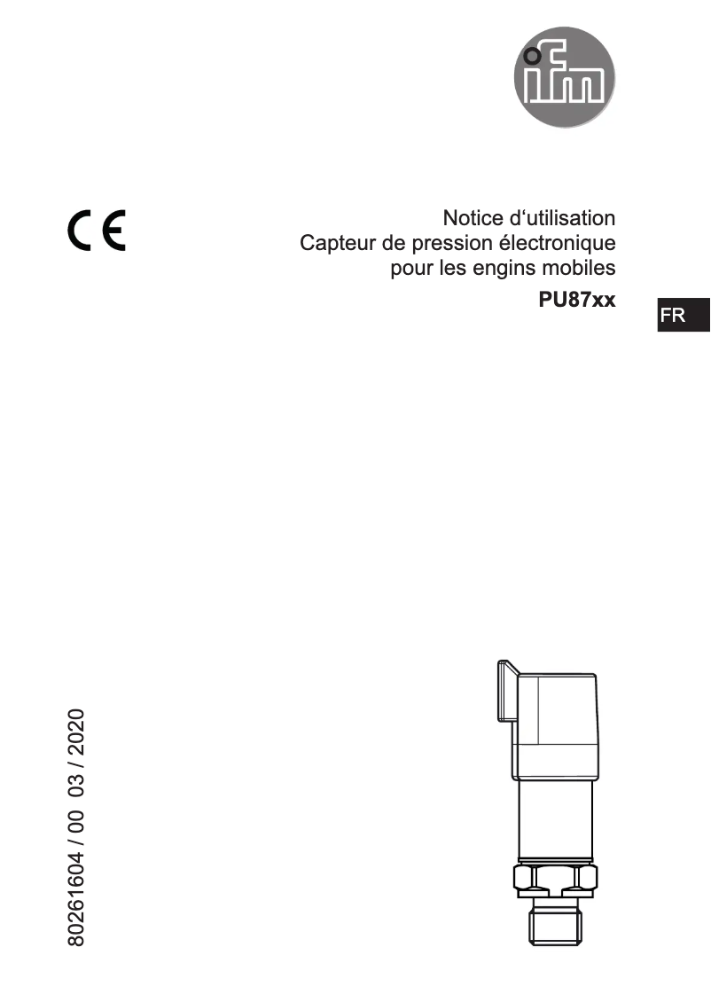 Page 1 of the manual User Manual IFM PU8704