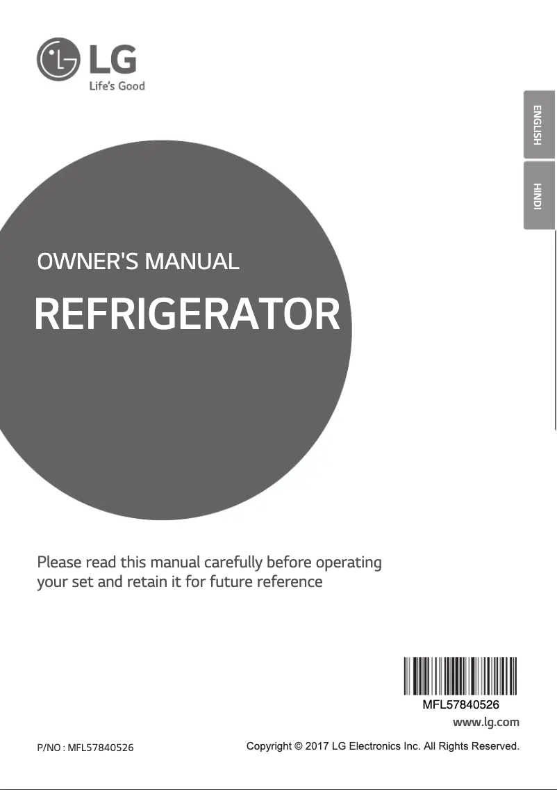 Page 1 of the manual User Manual LG GL-T302RPDU