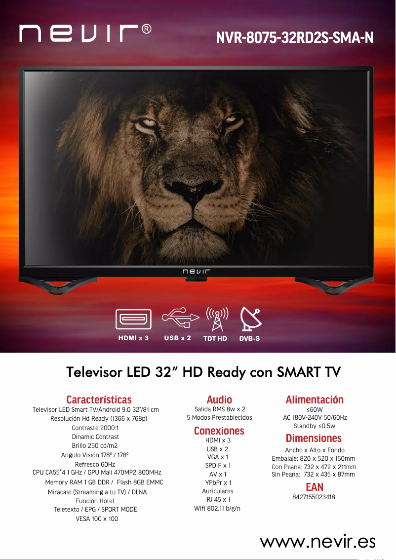 Page 1 of the manual Brochure Nevir NVR-8070-24RD2S-SMA-N