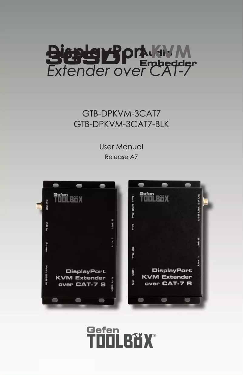 Page 1 of the manual User Manual Gefen GTB-DPKVM-3CAT7-BLK