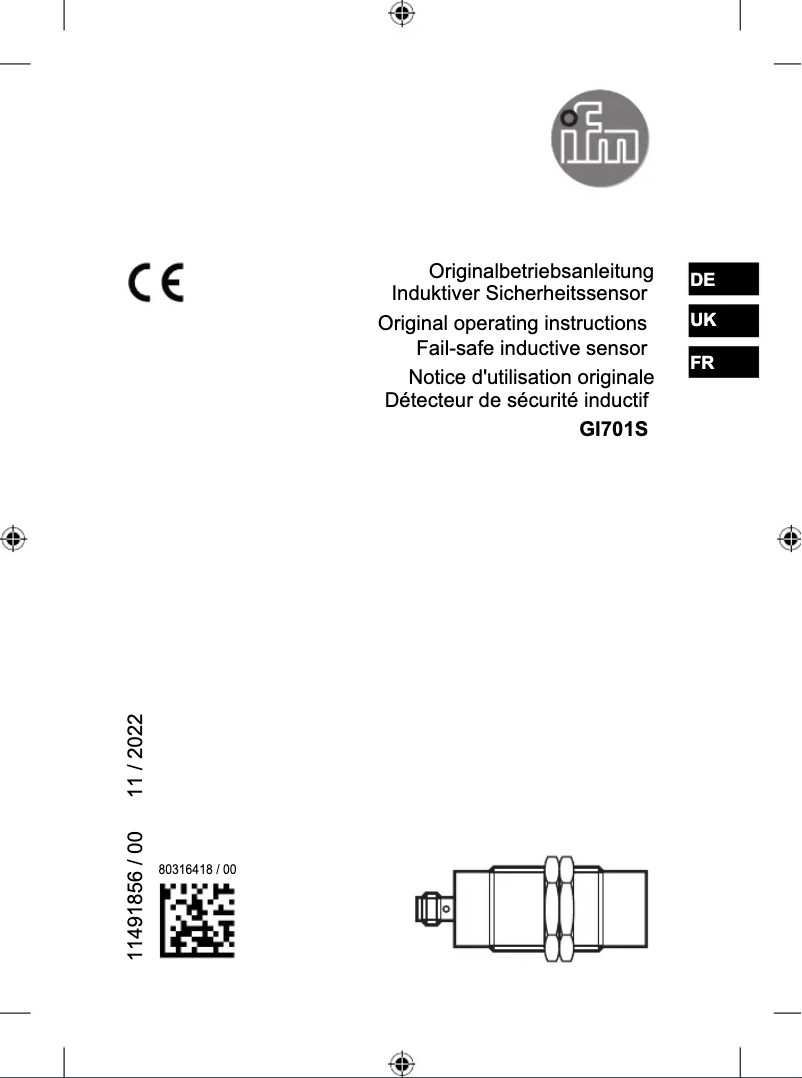 First page image of the manual for GI701S