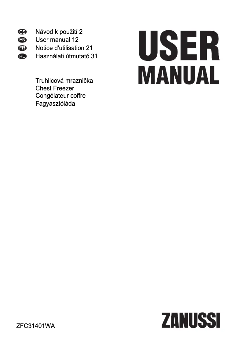 First page image of the manual for ZFC31401