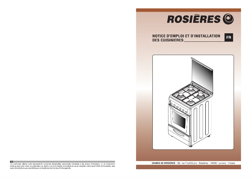 First page image of the manual for RCG5921RB/1