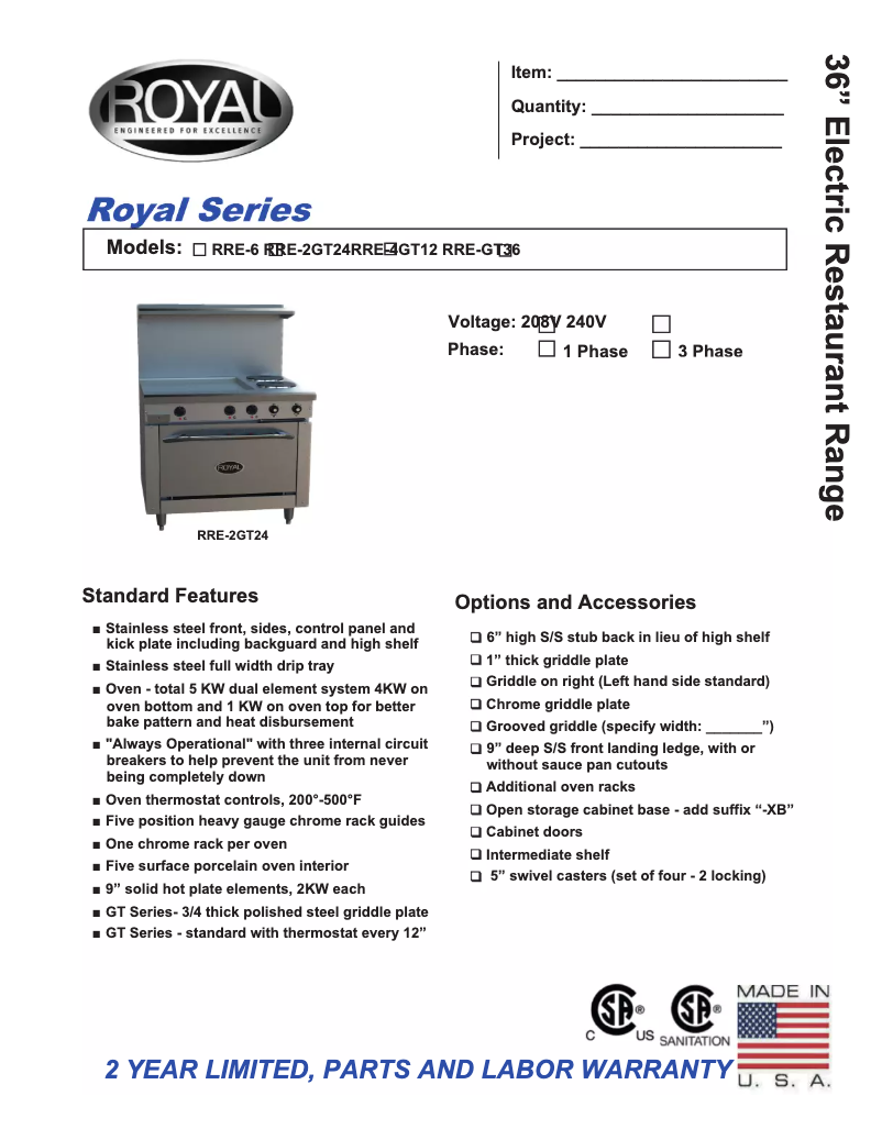 First page image of the manual for RRE-6
