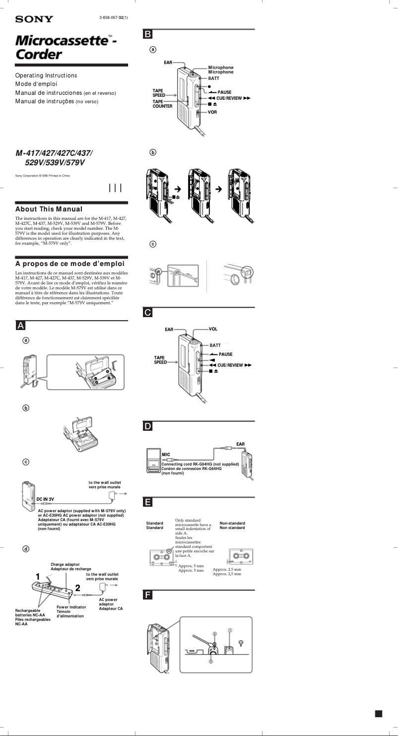 First page image of the manual for M-425