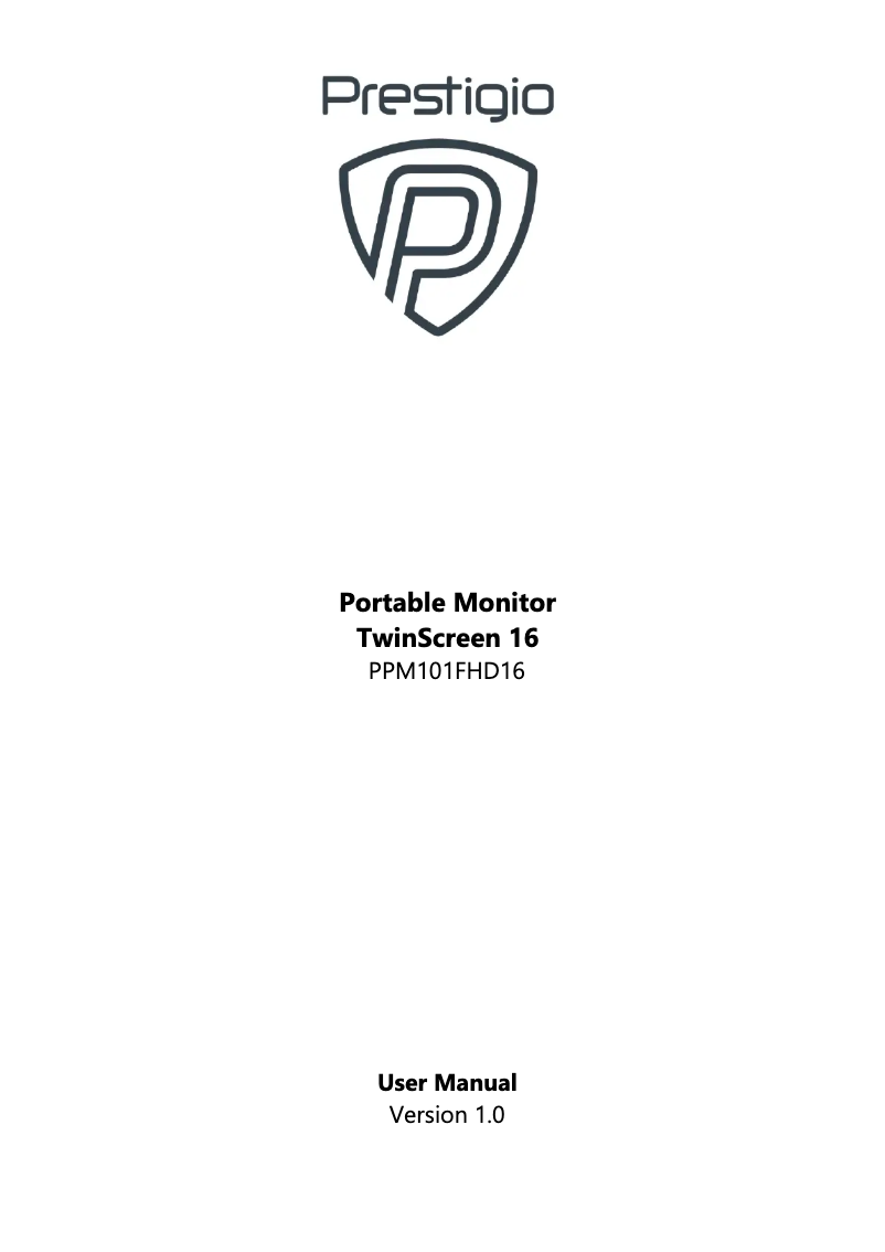 Page 1 of the manual User Manual Prestigio TwinScreen 16