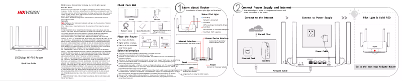 Page 1 of the manual Quick Start Guide Hikvision DS-3WR15X