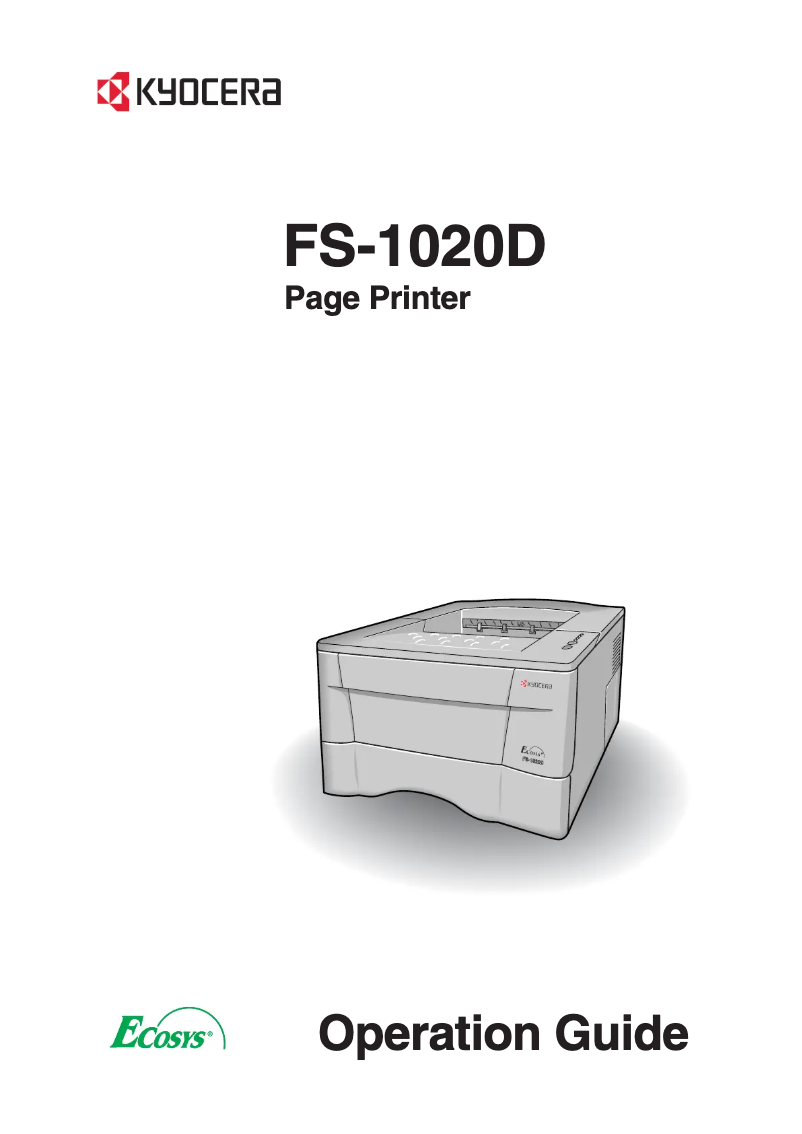 First page image of the manual for FS-1020