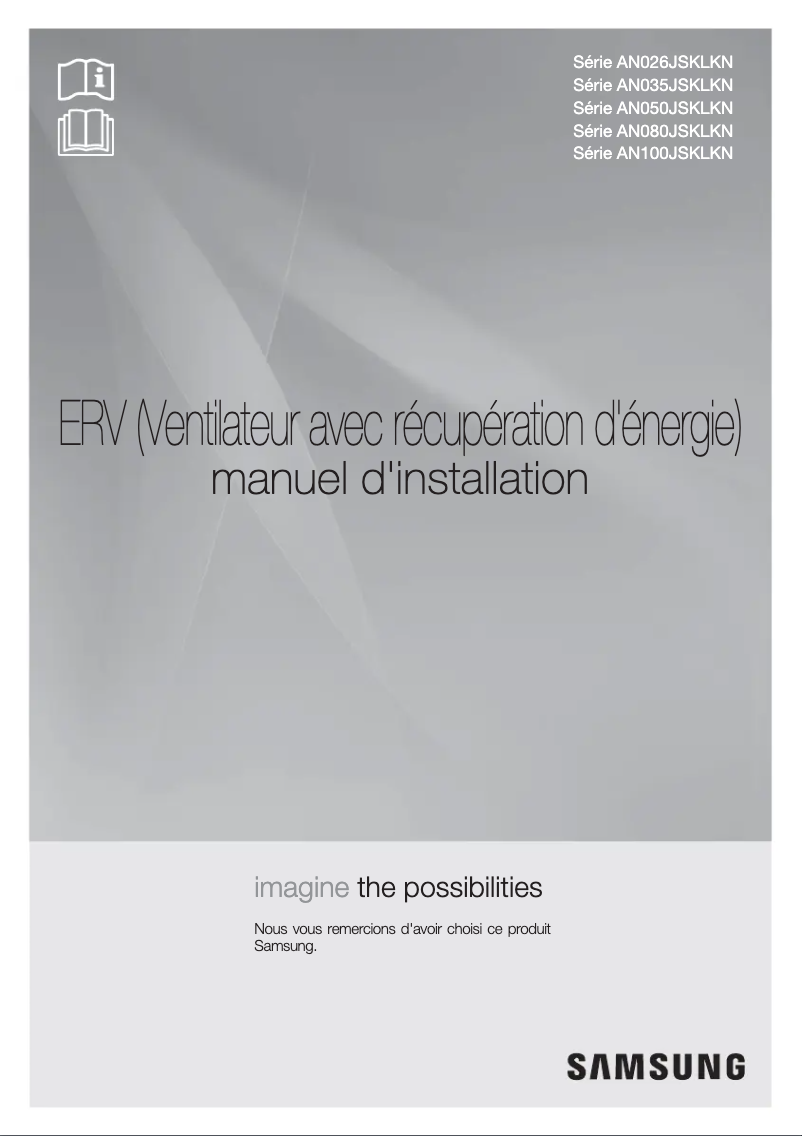 Page 1 of the manual Installation Guide Samsung AN100JSKLKN