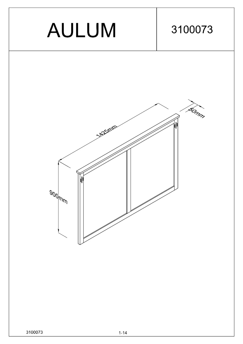Page 1 of the manual User Manual JYSK Aulum (140x90)