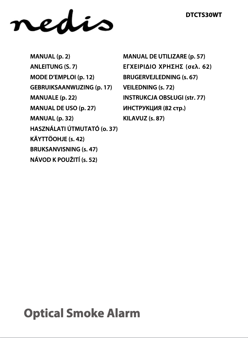 First page image of the manual for DTCT30WT