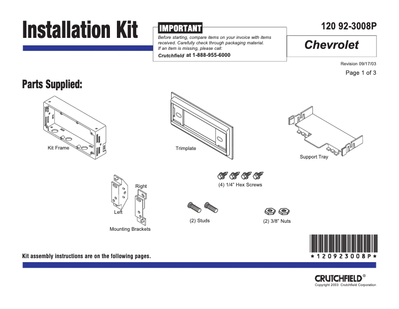 Page 1 of the manual User Manual Metra 92-3008P