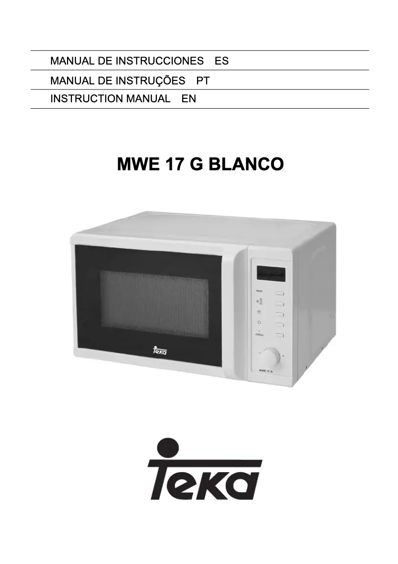 Page 1 of the manual User Manual Teka MWE 17 G