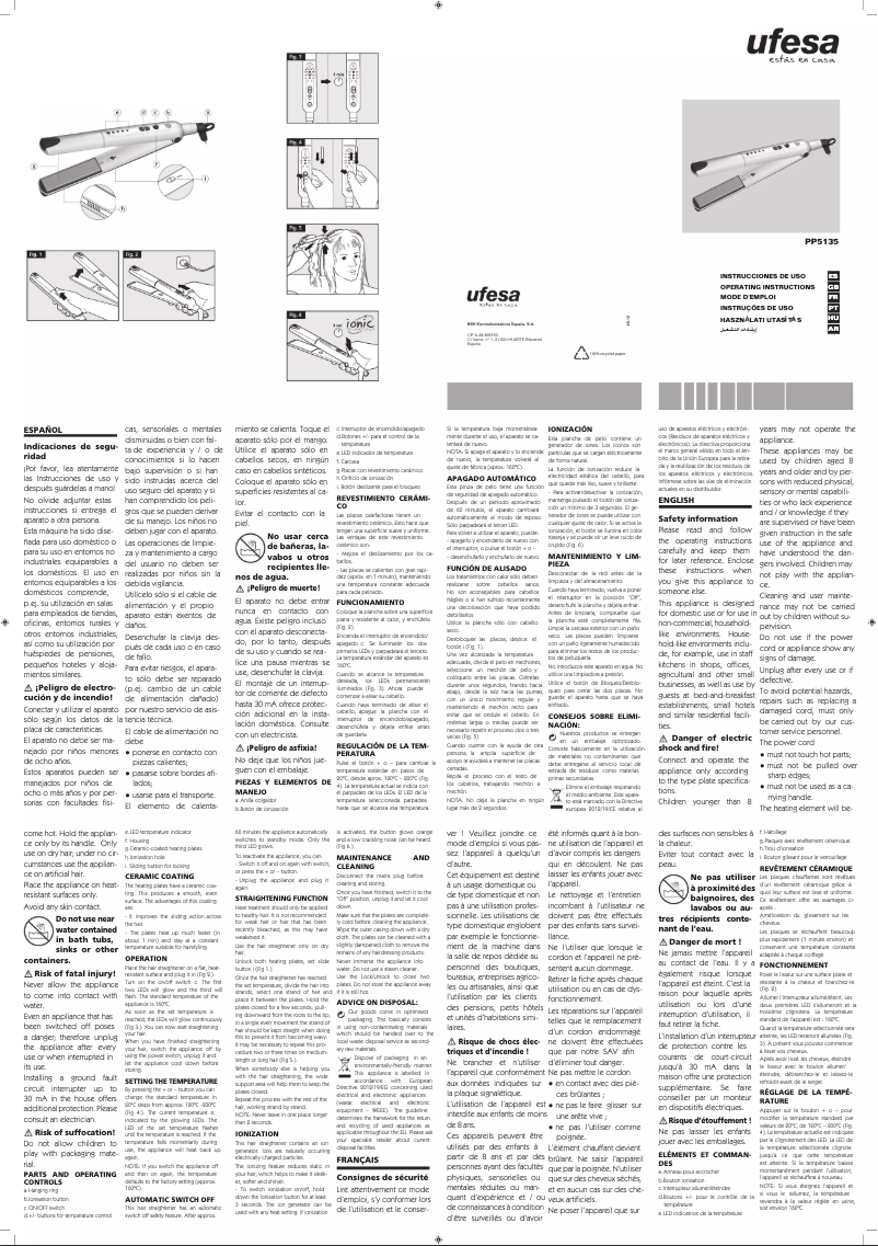 Page 1 of the manual User Manual Ufesa PP5135