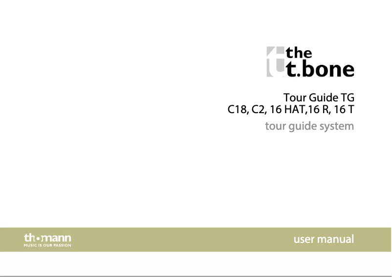 Page 1 of the manual User Manual the t.bone Tour Guide TG 16 R