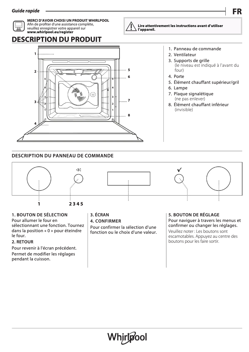 Image de la première page du manuel de l'appareil OAKZ9500PIX