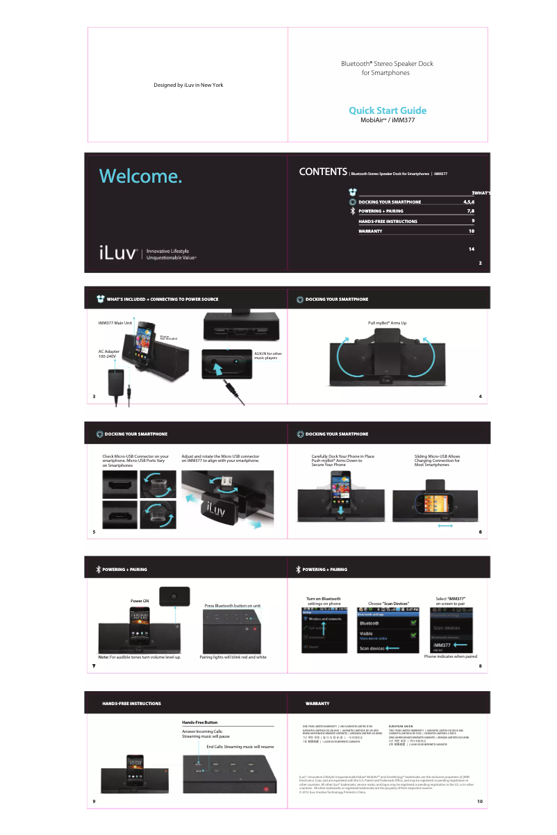 Page 1 of the manual User Manual iLuv IMM377