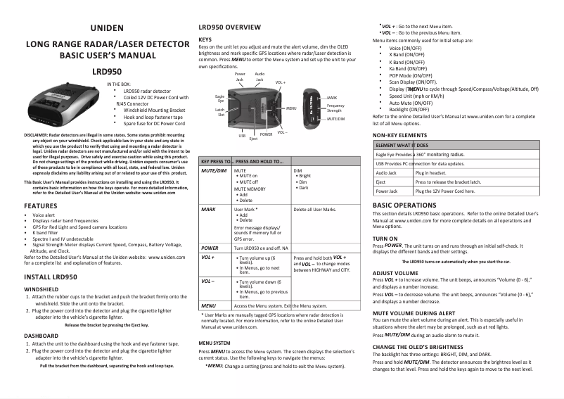 First page image of the manual for LRD950