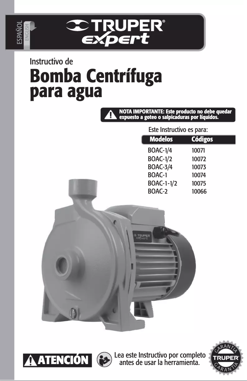 Page 1 of the manual User Manual Truper BOAC-1