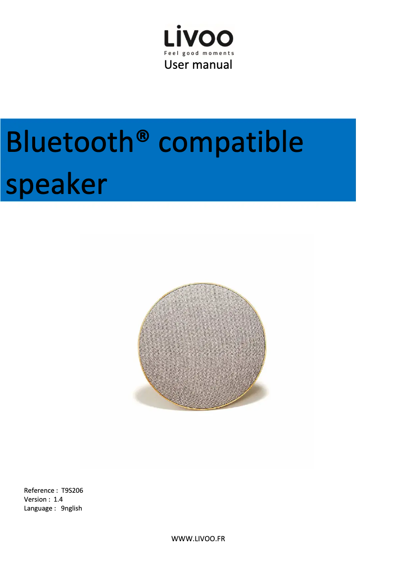 Page 1 of the manual User Manual Livoo TES206