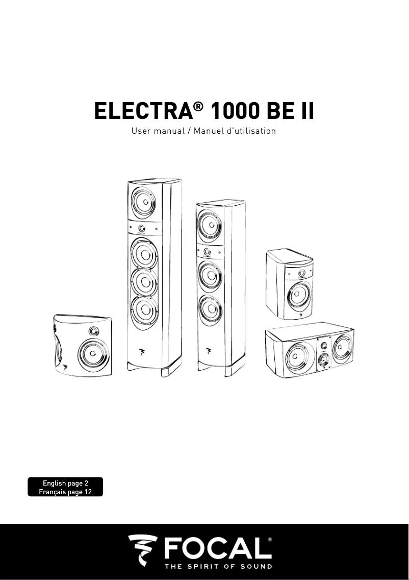 Page 1 of the manual User Manual Focal Electra 1038 Be