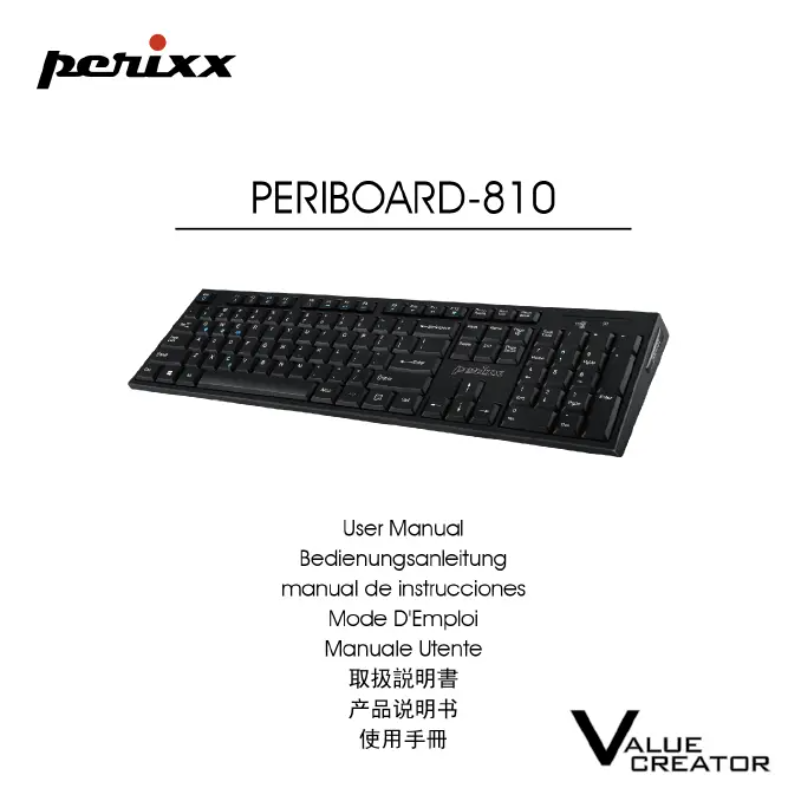 Page 1 of the manual User Manual Perixx Periboard-810